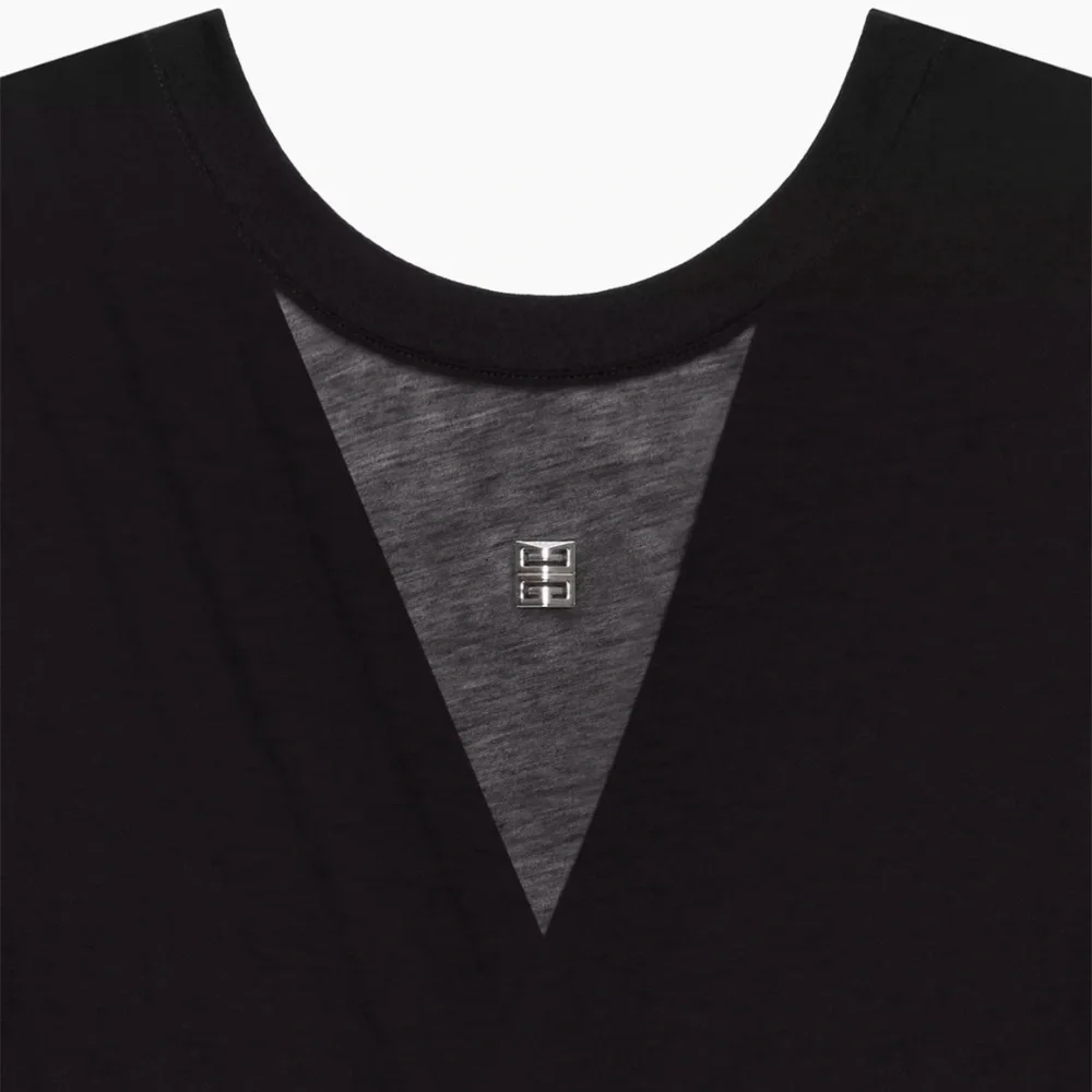 GIVENCHY BNWT Tee w/4G Emblem, Draped Back in Black Silver Size M - Picture 3 of 10